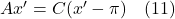 A x^{\prime} = C(x^{\prime} - \pi) \quad \text{(11)}