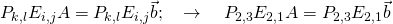 P_{k,l}E_{i,j}A=P_{k,l}E_{i,j}\vec b;\quad \rightarrow \quad P_{2,3}E_{2,1}A=P_{2,3}E_{2,1}\vec b