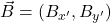 \vec{B}=(B_{x^{\prime}},B_{y^{\prime}})