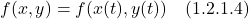 f(x,y) = f(x(t), y(t)) \quad \text{(1.2.1.4)}