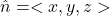 \hat{n} = <x,y,z>