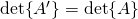 \det{A^\prime}=\det{A}