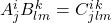 A^i_jB^k_{lm} = C^i_j^k_{lm}