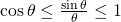 \cos\theta\leq\frac{\sin\theta}{\theta}\leq 1