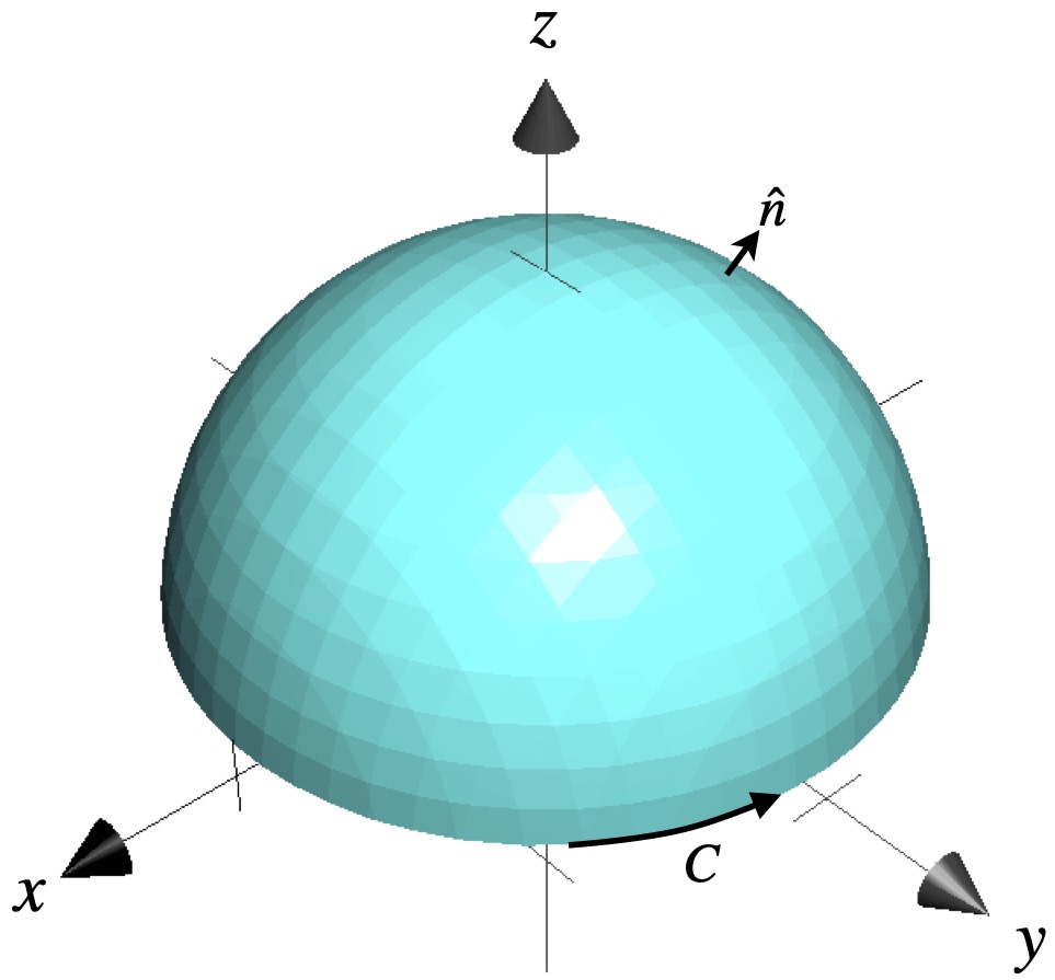 Hemisphere for proof of Stoke's Theorem